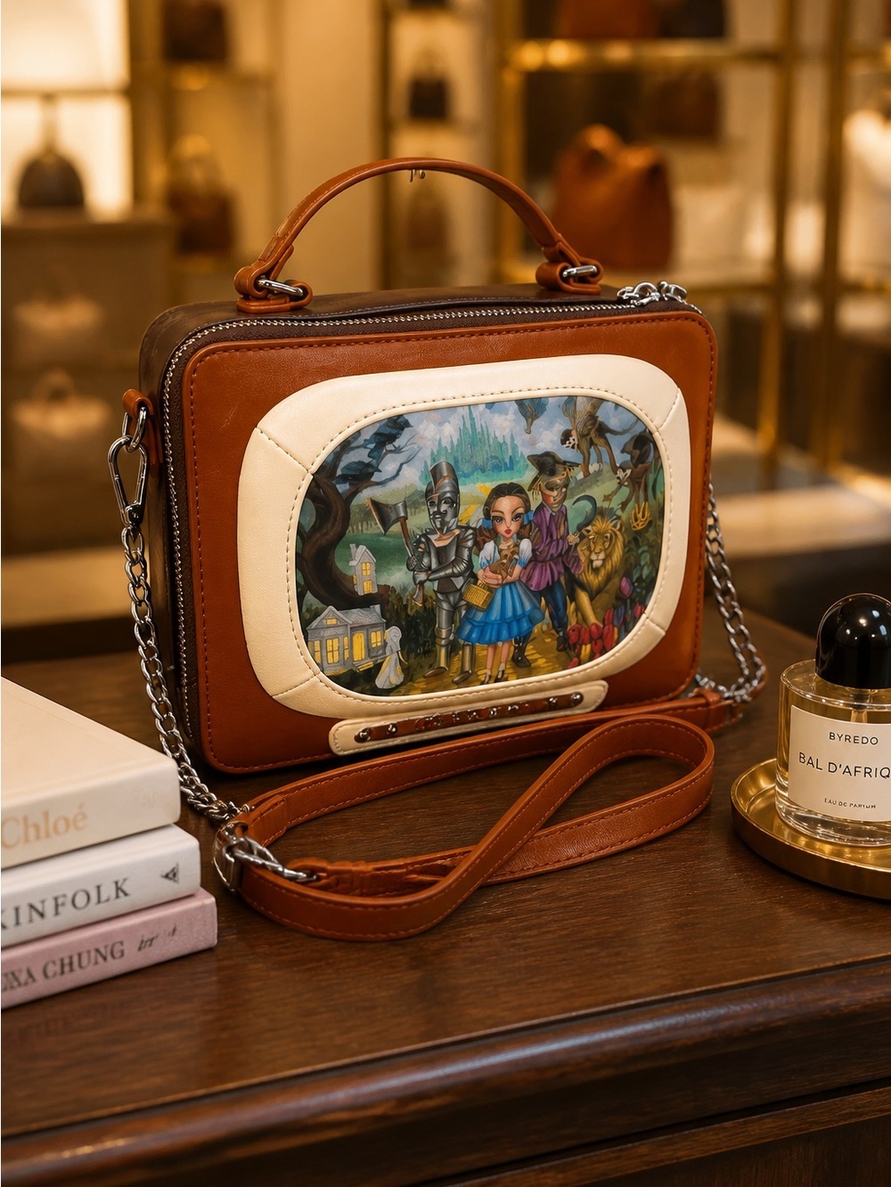 NWT Wizard of Oz TV Shoulder Crossbody Handbag Brown - Novelty Purse